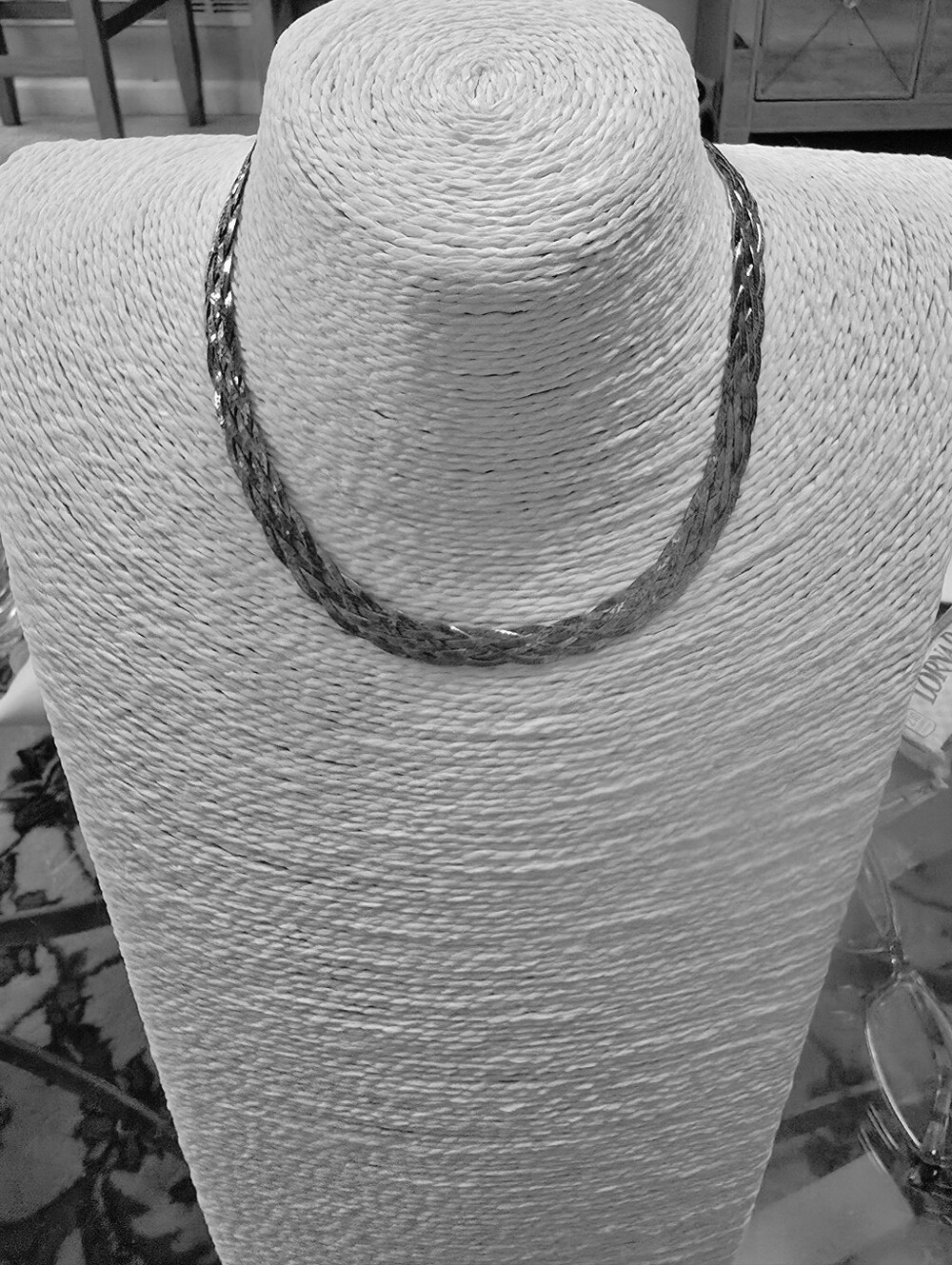 VINTAGE STERLING SILVER HERRINGBONE MULTI-STRAND NECKLACE